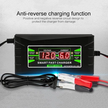 

1Pcs Automatic Car Fast Battery Charger 12V 6A Intelligent Fast Power Charging Wet Dry Lead Acid Digital LCD Car accessories