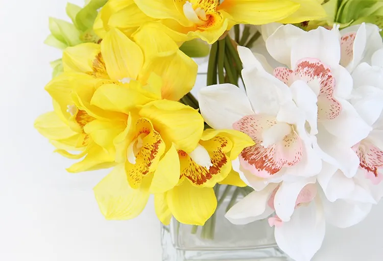 High Quality DIY Imitation Flower Silk Orchid Artificial Flower For Home Wedding Decoration Multicolor Optional JH181 (5)