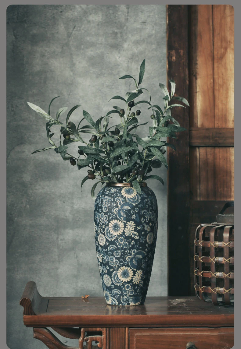 azul e branco vaso europeu chinês flor