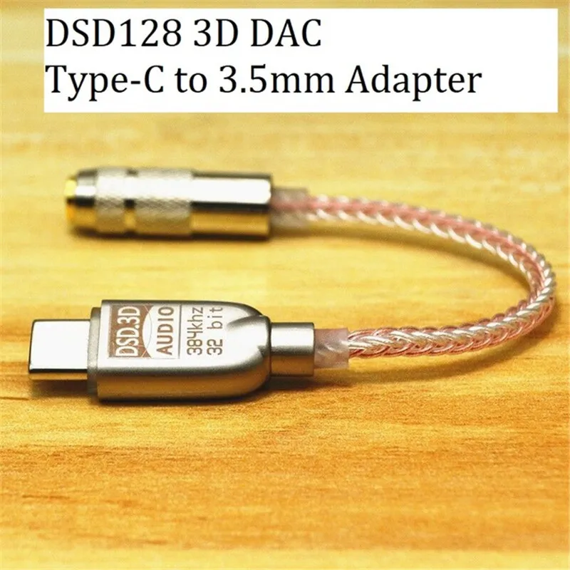 USB Type C To 3 5 mm Jack 3D DAC Amp Audio Adapter DSD 128 Portable Headphone Amplifier For Android SAMSUNG Huawei Mac Windows