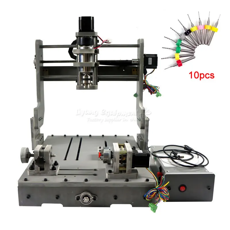4 осевой фрезерный станок ЧПУ CNC 3040 diy 3D usb сверлильный и гравировальный