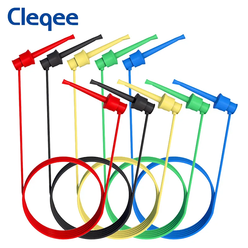 Cleqee P1520 5 шт. двойной SMD IC тестовый крюк зажим свинцовый силиконовый кабель 20AWG