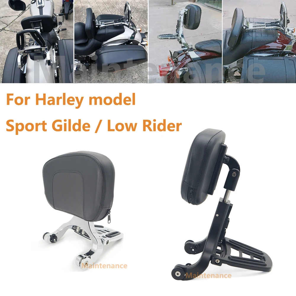 

Motorcycle Fixed Mount&Multi Purpose Driver Passenger Backrest with Folding Luggage Rack For Harley Sport Gilde Low Rider