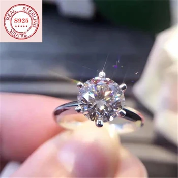 

100% sterling silver ring. Charm original classic logo, dazzling Mosang diamond jewelry, gift for girlfriend