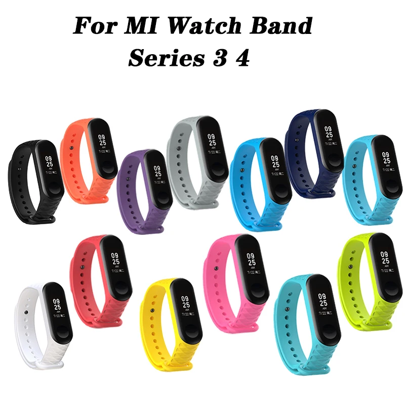 New Silicone Bracelet For Xiaomi Mi Band 4 Sports Replacement Pattern wristband For MI Band 3 Silicone Strap Smart Accessories