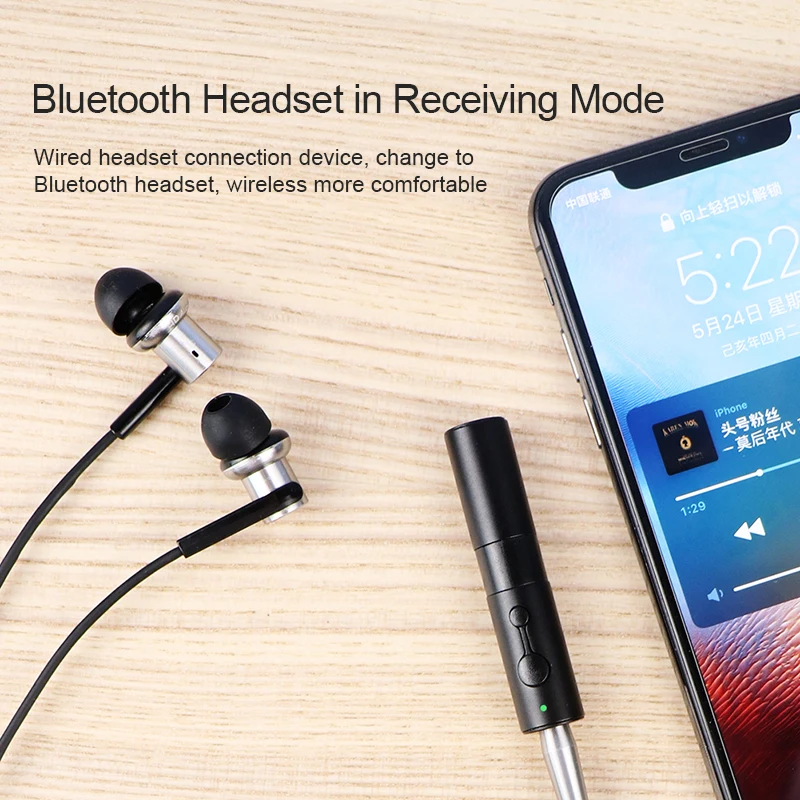 Hagibis Bluetooth 5.0 Transmitter Receiver 2-in-1 3.5mm Jack Audio Aptx Wireless Adapter AUX for TV Headphones PC Car Nintendo