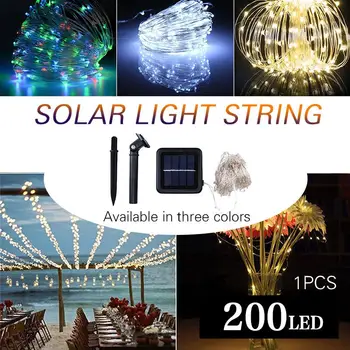 

Fairy String Light Fairy String Fairy Light Romantic Durable Super Bright Solar Power Copper Wire 200LED Festival Yard Garden