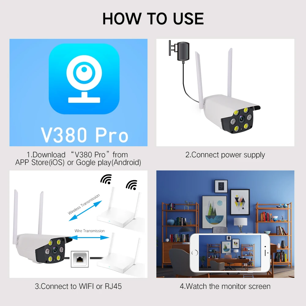 HD 1080P Wifi IP камера беспроводная PTZ наружная IP66 Всепогодная CCTV ночного видения