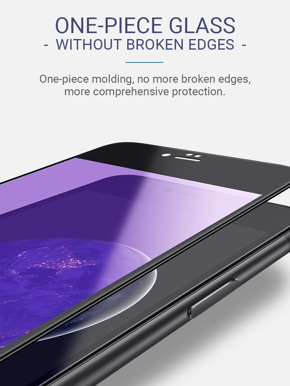 hoco закаленное стекло для iphone 7 8 plus полноэкранное защита экрана телефона 9h закаленная пленка 2.5D края тонкие рамки скрин протектор защитное стекло на айфон 7 8 для айфона 7 8 плюс от синего цвета anti blue ray