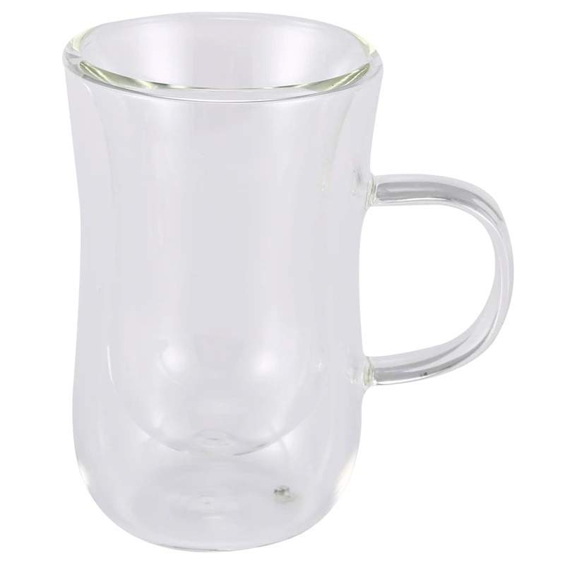 80Ml European Double Coffee Mug Heat-Resistant Glass Cappuccino Cup Milk Juice New Cafe Office with Handle | Спорт и развлечения