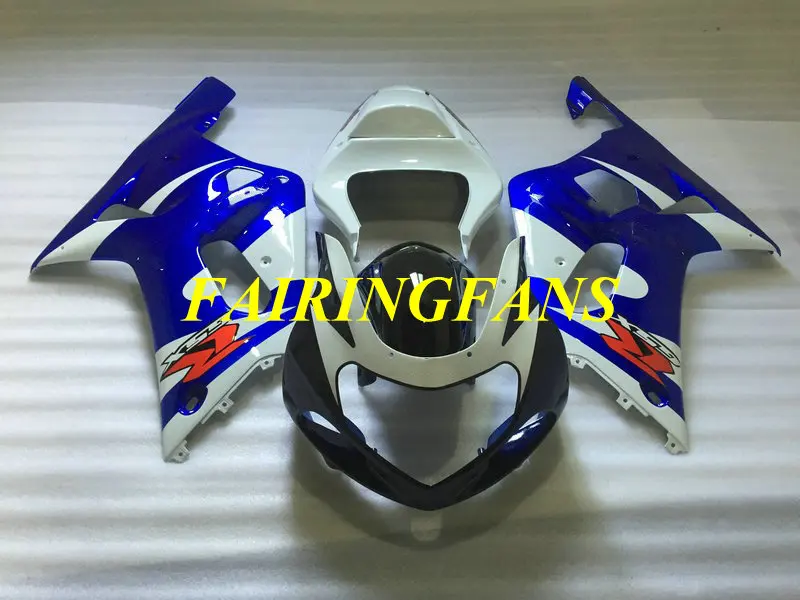 Набор обтекателей для GSXR600 750 K1 01 02 03 GSXR 600 GSXR750 2001 2002 2003 ABS белый синий Обтекатели кузова+ подарки SH37
