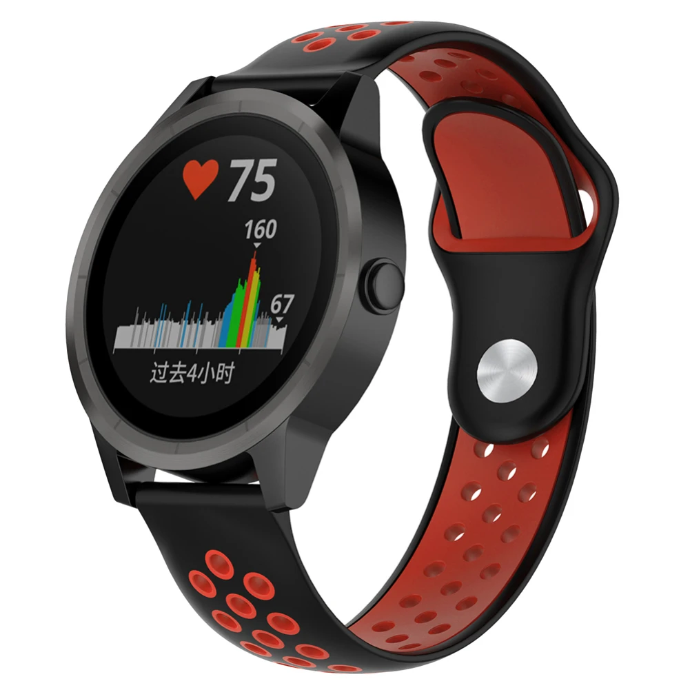 Двухцветный резиновый ремешок 20 мм для Garmin Vivoactive3 HR Music Forerunner 245 м Ремешок для наручных часов Smartwatch аксессуары