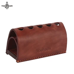 Tourbon Premium – porte crayon en cuir véritable, 5 supports de rangement pour bureau 
