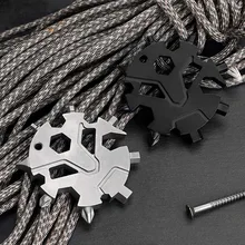 

CREATIVE MULTI-FUNCTION EDC snow tool card stainless steel portable key ring outdoor home repair wrench