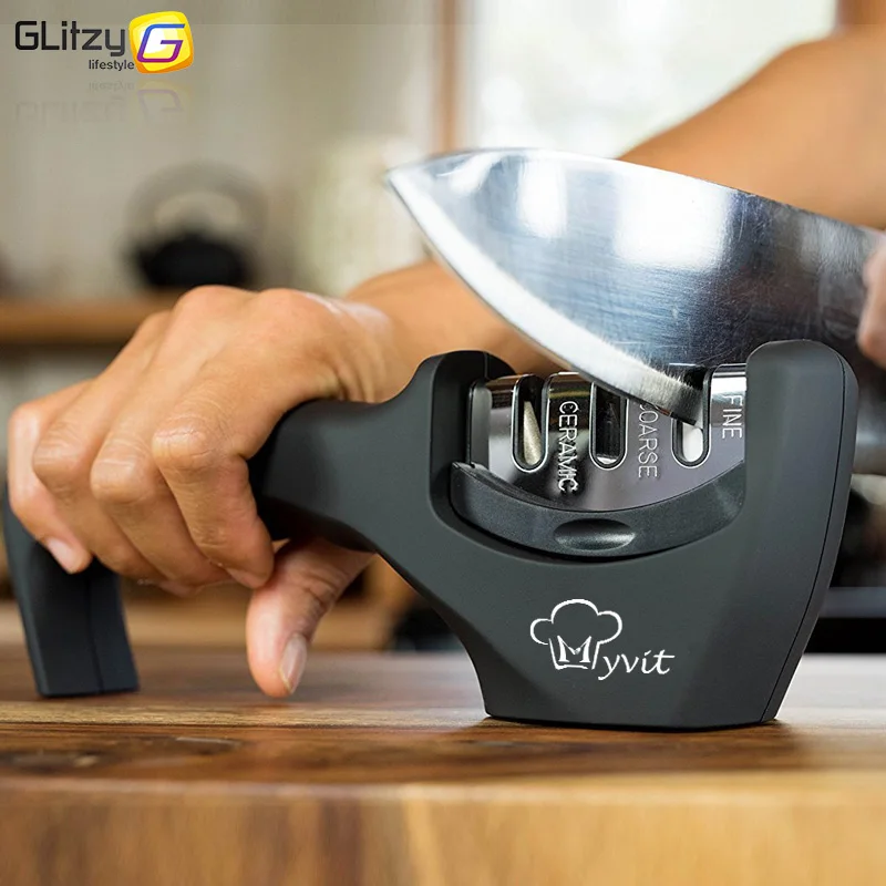 

Knife Sharpener 3 Stages Professional Kitchen Sharpening Stone Grinder knives Whetstone Tungsten Diamond Ceramic Sharpener Tool