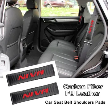 

Carbon Fiber Leather Car Seat Belt Cover for lada niva Car SeatBelt Shoulder Pad Auto Accessories