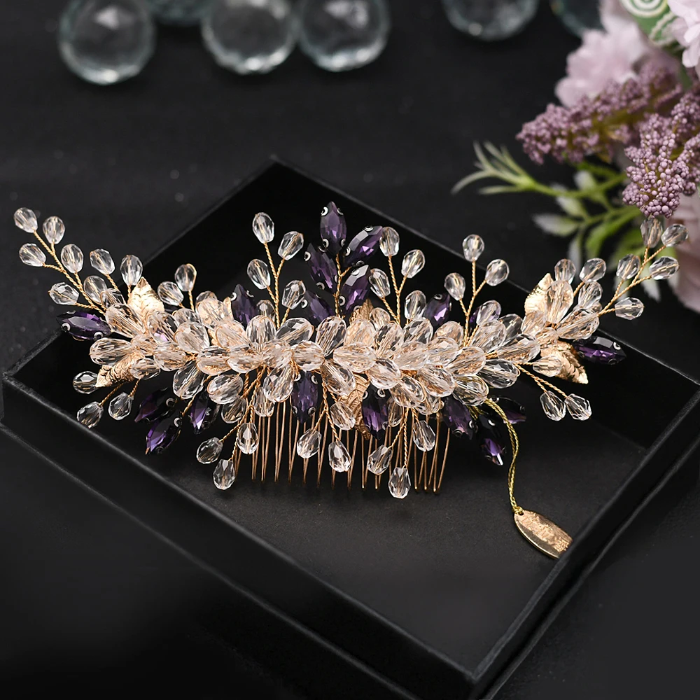 Accessoire Cheveux Mariée Bufenias – Peigne Strass Argenté, Décor Cristal – Pour Coiffure De Mariage Et Soirée