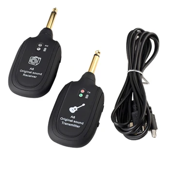 

Rechargeable A8 Wireless Guitar Transmitter Receiver Set 730mhz 50m Range Guitar Wireless Transmitter For Electric Guitars Bass
