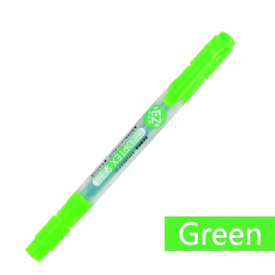 Зеленый ZEBRA WKT11 OPTEX 2EZ нажимная крышка двуглавый флуоресцентный маркер фокусировка двухглавый дизайн цветные чернила - Цвет: Зеленый