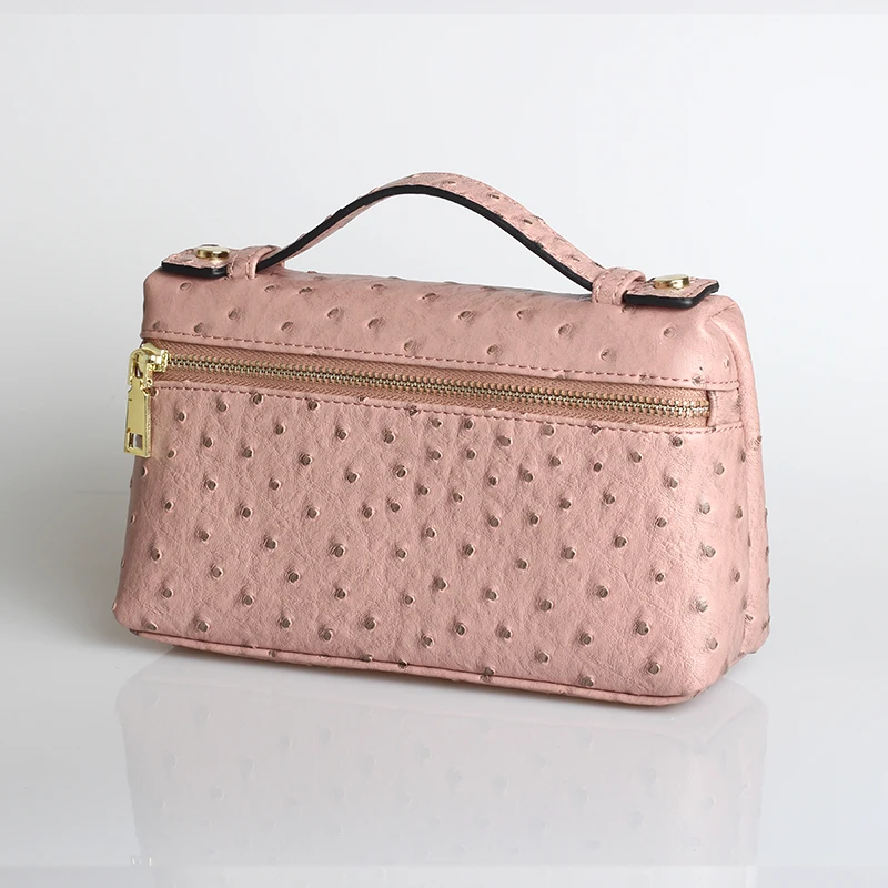 Дизайн клиента, сумка, модная женская, любимая, Страус/змея/крокодиловый узор, клатч, сумки Ins,, сумочка, модная, женская, Ева - Цвет: Ostrich Powder(L)