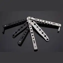 Новый Бабочка Balisong тренер Ножи обучение тупая инструмент черный металл практика