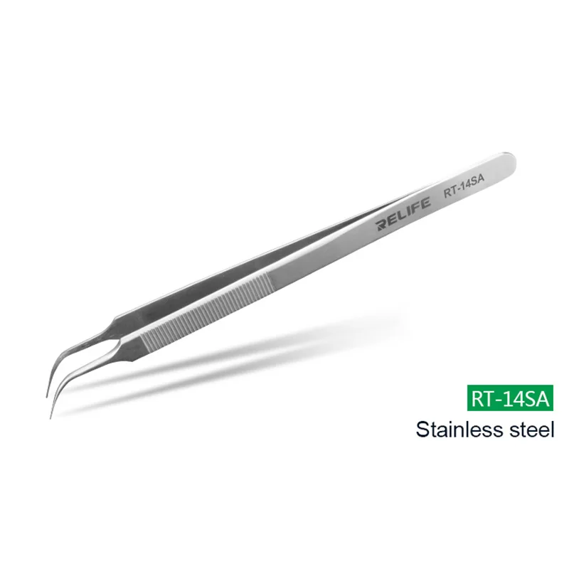 RELIFE RT-14A RT-14SA RT-14LARHigh Precision Stainless Steel Tweezers Curved and Straight Forceps ForCell Phone Repair Tool (7)