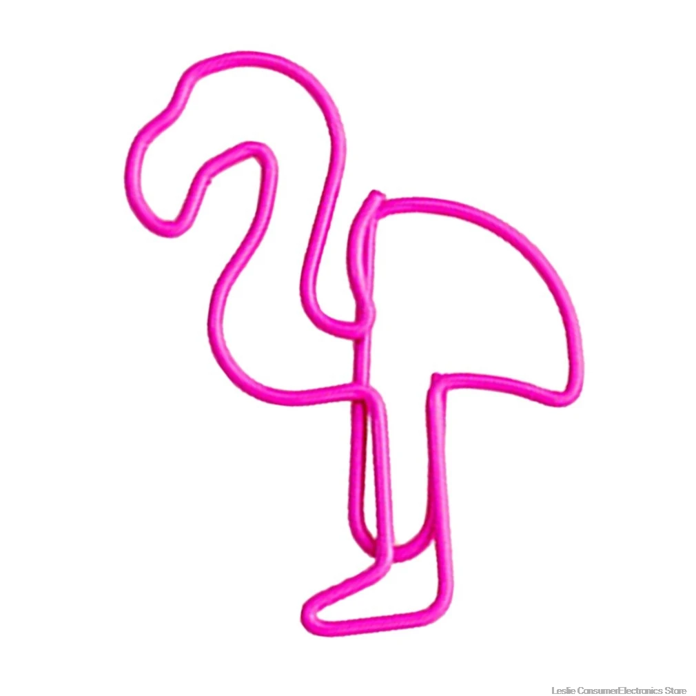 

Cartoon Pink Flamingo Metal Bookmark Mini Paper Clip Book Markers School Office Supply