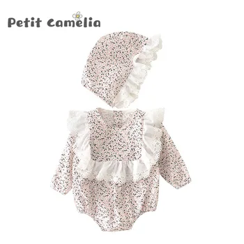 

Baby Girl Bodysuit Spring Autumn Baby Floral Lotus Leaf Princess Wind Newborn Bodysuit Clothes Infant Outfits 3-24 Month Clothes