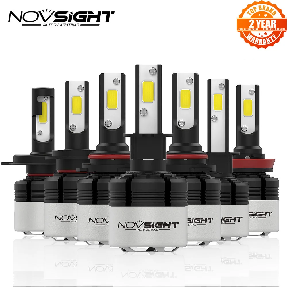 NOVSIGHT H4 H7 светодиодный H11 H1 9005 9006 H3 H8 H9 COB светодиодные фары 72 Вт 9000лм Автомобильные s