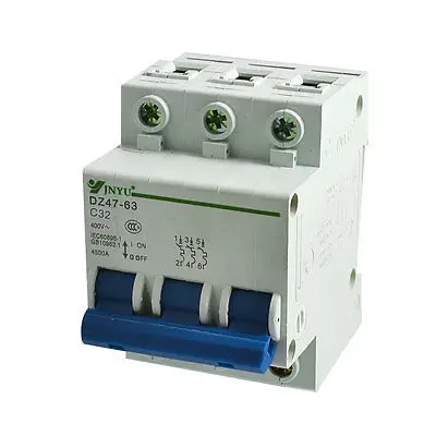 DZ47-63 4500A отключающая способность 3 полюса C типа мини-выключатель 32A