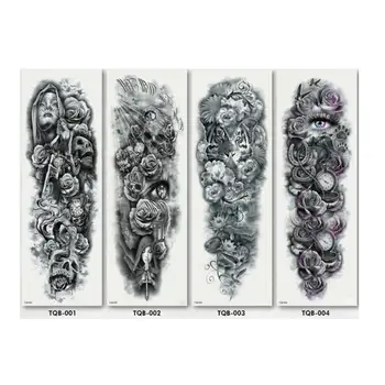 

Waterproof Arm Tattoo Sticker Gothic Angel Skull Flower Tatoo Paint Transfer Tattoo Temporary Water Sleeve Fake Body Sticke V0O6