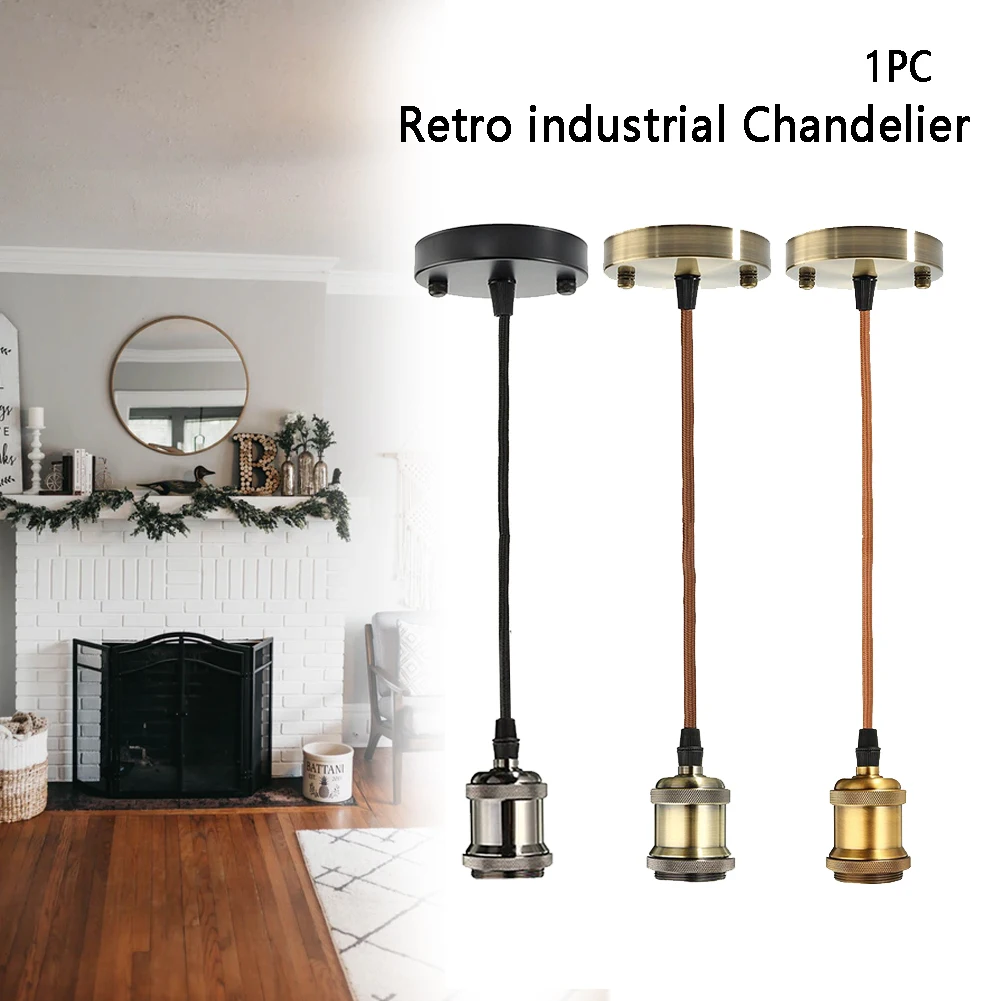 E27 E26 алюминиевый ресторанный домашний винтажный промышленный подвесной светильник для домашнего декора, держатель для установки, основание для кафе, без лампы, ретро подвесной светильник
