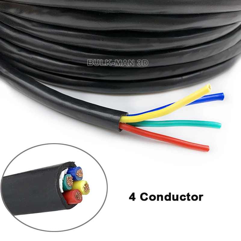 5000mm Length 4 Core shielded Cable Spindle 4 Core Shielded CableWood