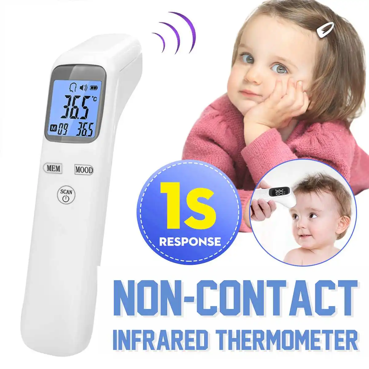 

Baby Thermometer Infrared Digital LCD Body Measurement Forehead Ear Non-Contact Adult Body Fever IR Children Termometro