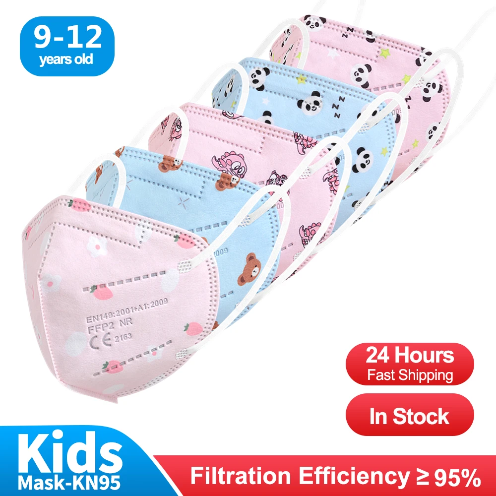 Mascarillas fpp2 niños homologada kn95 máscara de niño reutilizable respiratoria rimel 9-12 años de dibujos animados lindo ffp2mask ffp2 máscara de los niños