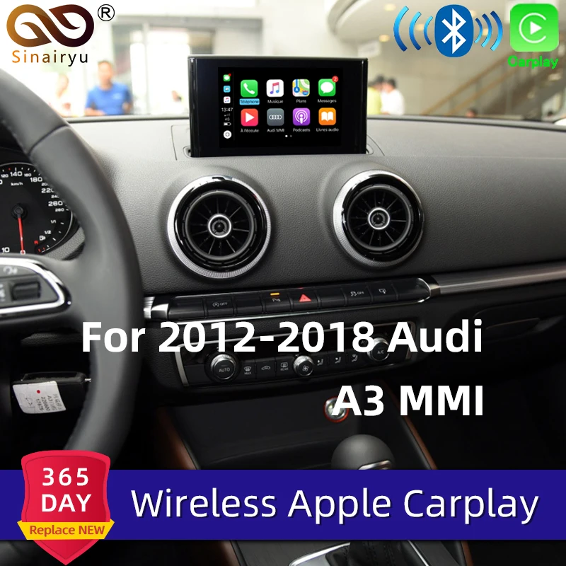 Sinairyu wifi беспроводной Apple Carplay Car Play Модифицированная A3 MMI 3g Plus 2012- для Audi Android зеркальная Поддержка камеры заднего вида - Цвет: Черный