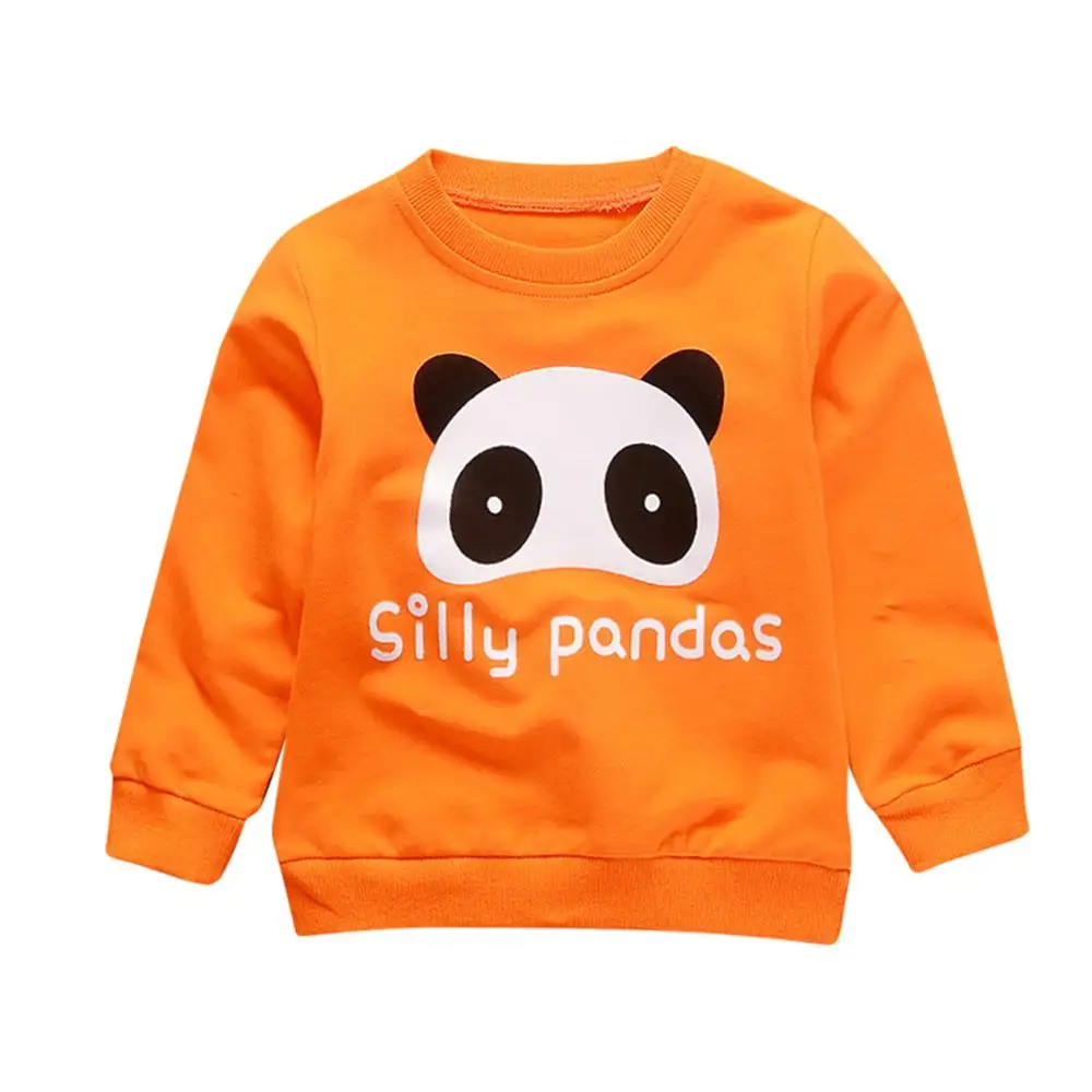 Детский свитер с длинными рукавами для маленьких девочек и мальчиков, пуловер Топы с принтом букв, осенне-зимний детский свитер Топы 4 - Цвет: Orange