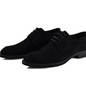 

KPOCCOBKN Men Shoes Leather Korean Style Pointed Toe Fashion Shoes Man Genuine Leather Loafers Full Grain Leather Cow Leather