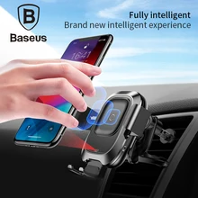 Baseus Qi автомобильное беспроводная зарядка держатель для телефона для iPhone Xs Max Xr X samsung S10 S9 интеллектуальное инфракрасное Быстрое беспроводное зарядное устройство Автомобильный держатель для телефона