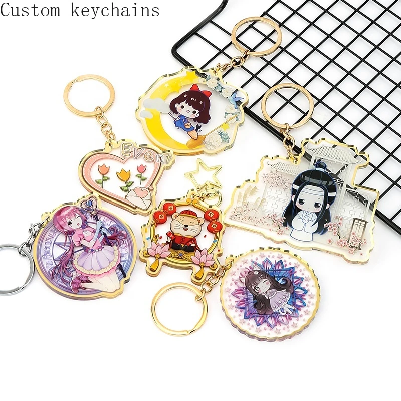 Llavero personalizado acrílico con borde personalizables de Anime, regalos Llaveros| - AliExpress
