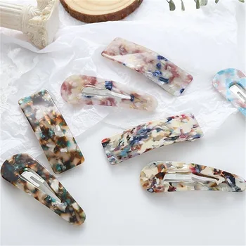 

1 Pc Women Elegant Leopard Print Acetate Geometric Hair Clip Headband Hairpin Barrette Headwear Fashion Hair Accessories