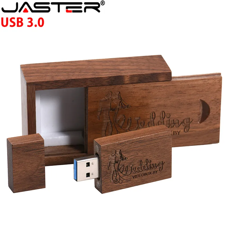 JASTER USB 3,0 логотип клиента деревянный USB флэш-накопитель Флешка карта памяти+ подарочная коробка 4 ГБ 8 ГБ 16 ГБ 32 ГБ 64 ГБ U диск свадьба