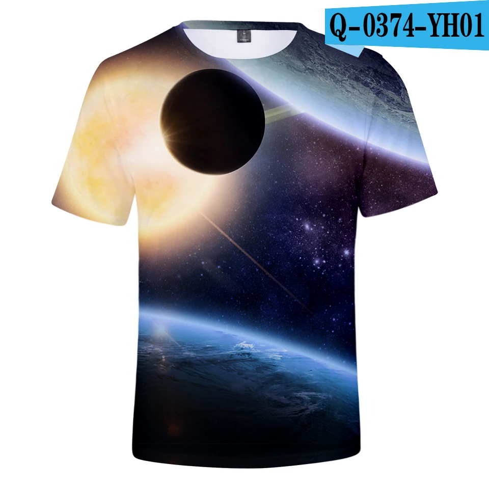 3D космическая галактика футболки для мужчин/женщин Летняя футболка с короткими рукавами для мальчиков/девочек 3D воздушный шар космическая Галактическая футболка дышащая - Цвет: Бежевый