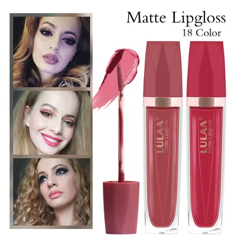 

Women Fashion Liquid Lipstick Lipgloss Nude Makeup Matte Velvet Lip Gloss Red Natural Moisturizer Non-stick Lip Makeup 18 Colors