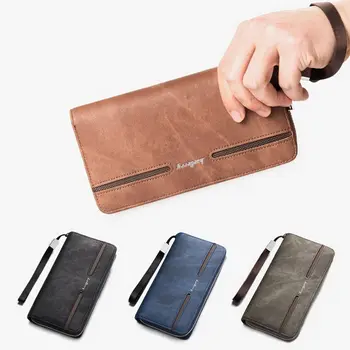 

Newly Men's Wallet Zipper Casual Fashion Long Handbag PU Leather Wallet Boys H66