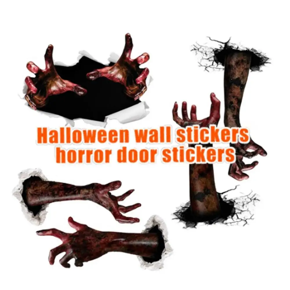 

TBW9038 Halloween Stickers Horror Blood Hands Stickers Bedroom Floor Decorative Self Adhesive Sticker For Home Party Supplies
