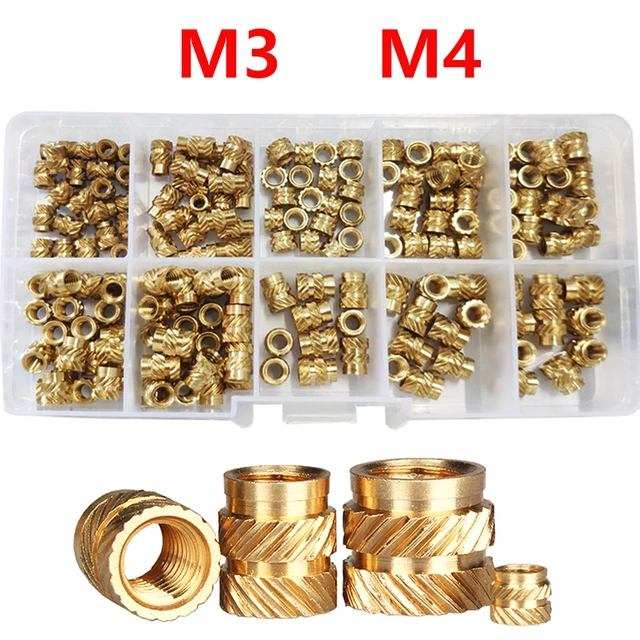 Threaded Brass Inserts M3 M4, Copper Insert Nuts Set