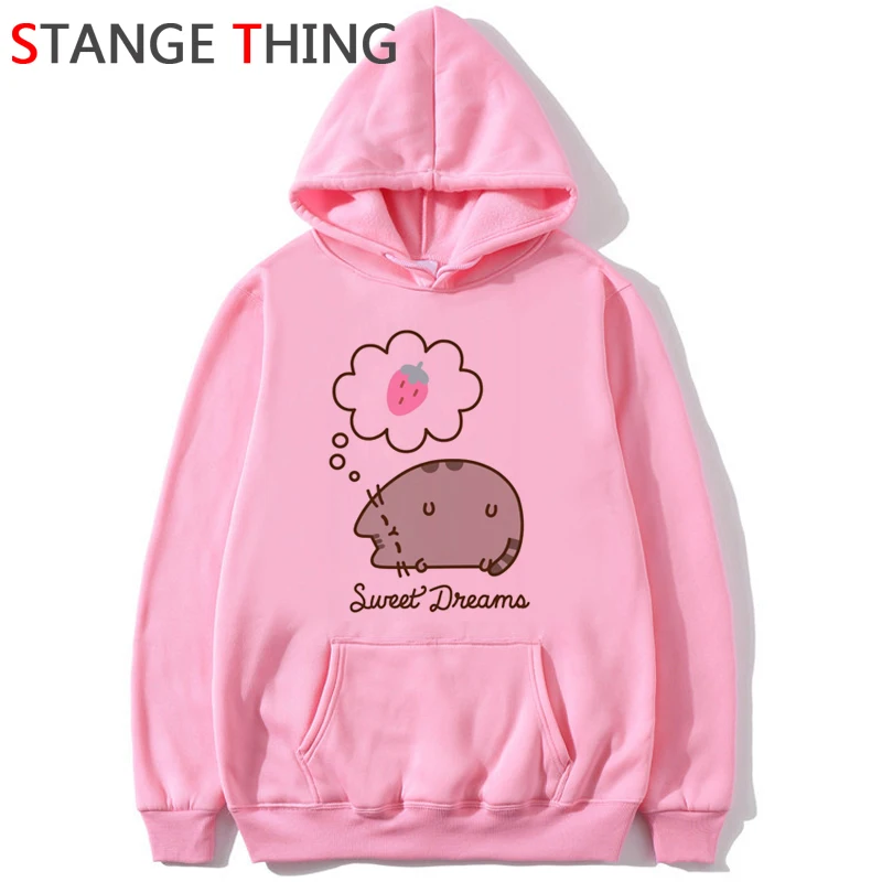 Новинка Pusheen Cat Kawaii Harajuku забавные мультяшные толстовки женские Ullzang милые кошки графическая Толстовка 90s корейский стиль толстовка женская - Цвет: 10204