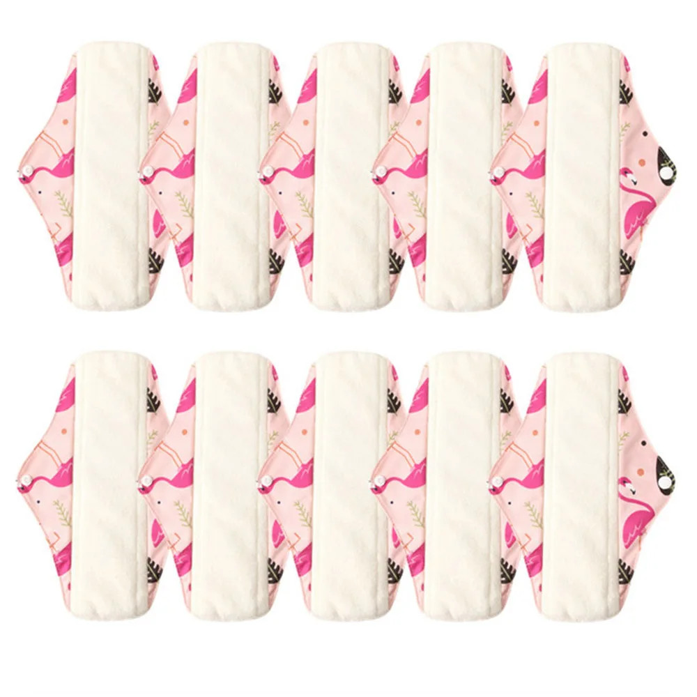 10pcs WSD37 10 шт Многоразовые водонепроницаемые Уголь органического бамбука прокладки менструальные тканевые гигиенические прокладки женские гигиенические прокладки для беременных - Цвет: 10pcs WSD37