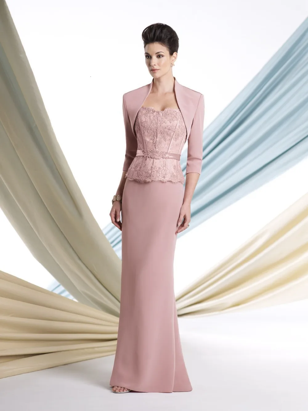 На заказ цвета robe de mariee vestido de noiva элегантные кружевные и шифоновые длинные платья для матери невесты с жакетом